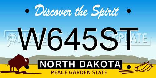 W645ST North Dakota License Plate