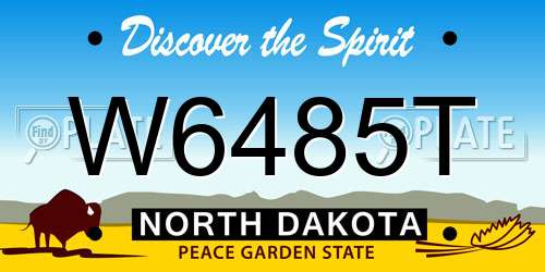 W6485T North Dakota License Plate