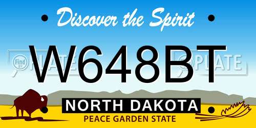 W648BT North Dakota License Plate