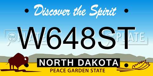 W648ST North Dakota License Plate