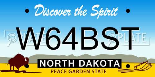 W64BST North Dakota License Plate