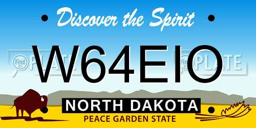 W64EIO North Dakota License Plate