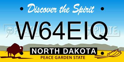 W64EIQ North Dakota License Plate