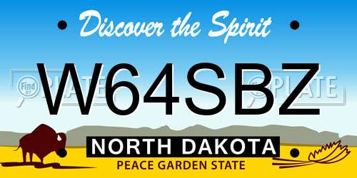 W64SBZ North Dakota License Plate