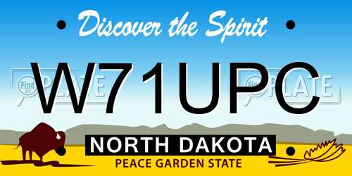 W71UPC North Dakota License Plate