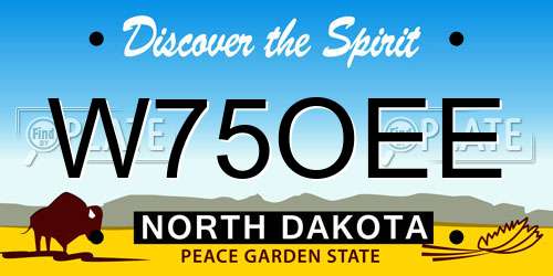 W75OEE North Dakota License Plate