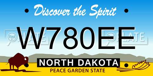 W780EE North Dakota License Plate