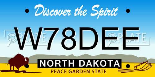 W78DEE North Dakota License Plate