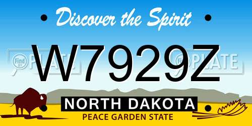 W7929Z North Dakota License Plate