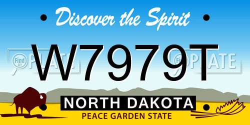 W7979T North Dakota License Plate