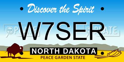 W7SER North Dakota License Plate