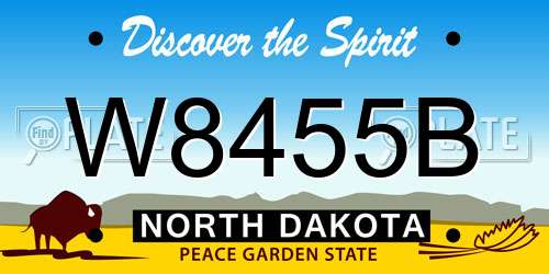 W8455B North Dakota License Plate