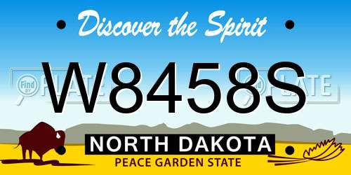 W8458S North Dakota License Plate