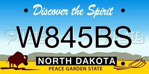 W845BS North Dakota License Plate