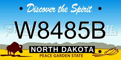 W8485B North Dakota License Plate