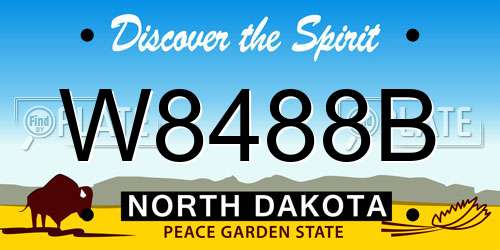 W8488B North Dakota License Plate