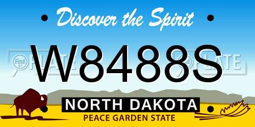 W8488S North Dakota License Plate