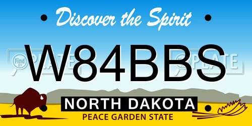 W84BBS North Dakota License Plate
