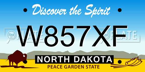 W857XF North Dakota License Plate