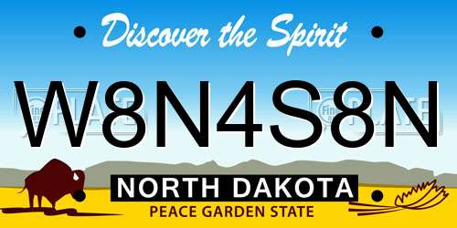 W8N4S8N North Dakota License Plate