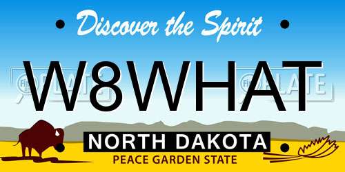 W8WHAT North Dakota License Plate
