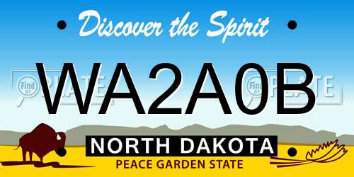 WA2A0B North Dakota License Plate