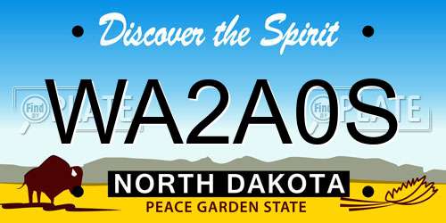 WA2A0S North Dakota License Plate