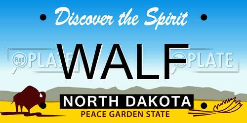 WALF North Dakota License Plate