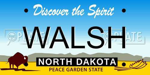 WALSH North Dakota License Plate