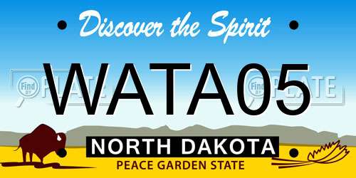 WATA05 North Dakota License Plate