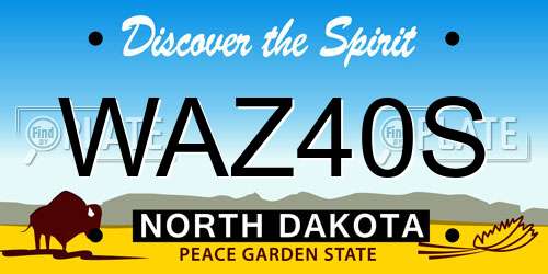 WAZ40S North Dakota License Plate