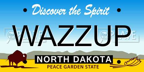 WAZZUP North Dakota License Plate