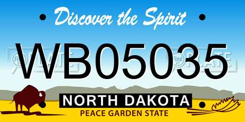 WB05035 North Dakota License Plate
