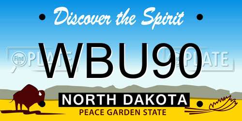 WBU90 North Dakota License Plate