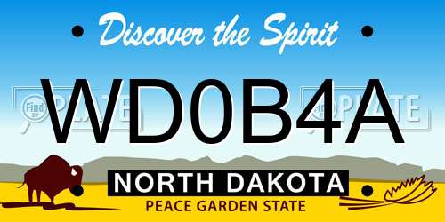 WD0B4A North Dakota License Plate