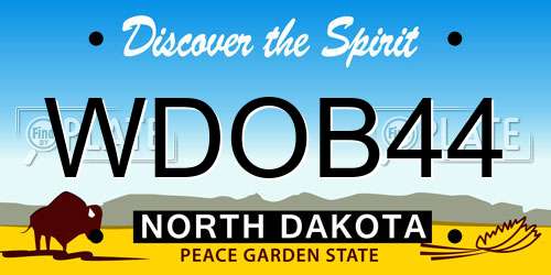 WDOB44 North Dakota License Plate