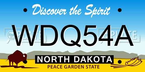 WDQ54A North Dakota License Plate