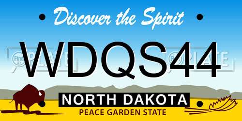 WDQS44 North Dakota License Plate