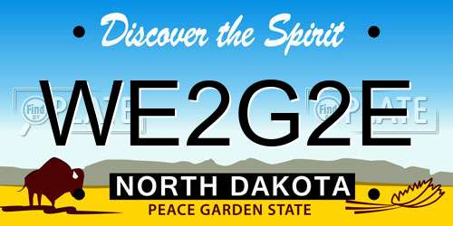 WE2G2E North Dakota License Plate