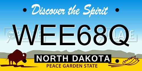 WEE68Q North Dakota License Plate