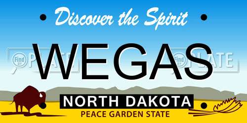 WEGAS North Dakota License Plate