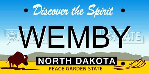 WEMBY North Dakota License Plate