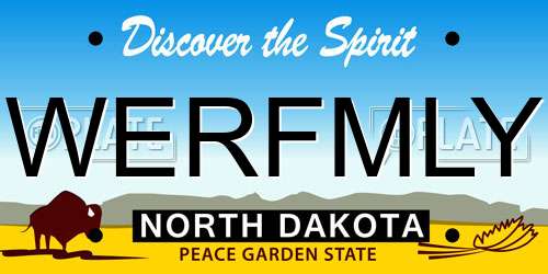WERFMLY North Dakota License Plate