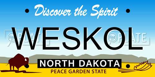 WESKOL North Dakota License Plate