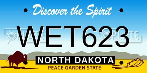 WET623 North Dakota License Plate