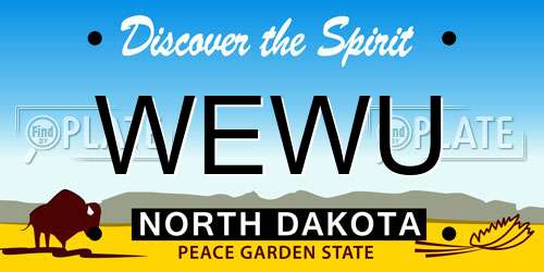 WEWU North Dakota License Plate