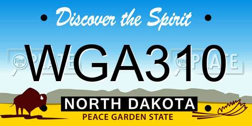 WGA310 North Dakota License Plate
