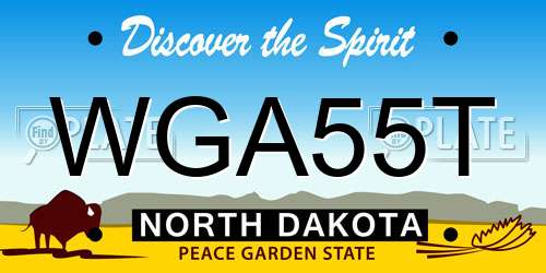 WGA55T North Dakota License Plate