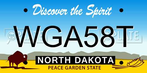 WGA58T North Dakota License Plate