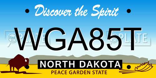 WGA85T North Dakota License Plate